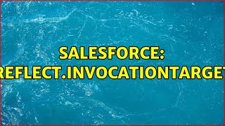 Salesforce: java.lang.reflect.InvocationTargetException