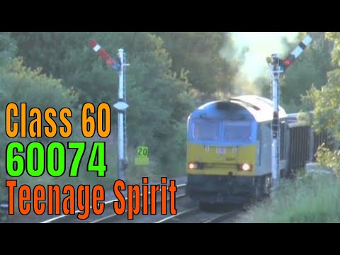 Class 60 60074 Teenage Spirit at Furness Vale, Derbyshire (British Railways BR DB Schenker Train UK)