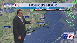 WPRI 12 Weather Forecast for 8/25/26:  Nice today and Wednesday; showers by late week