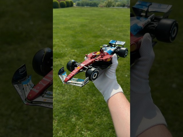 Vídeo relacionado con Bburago Ferrari SF-25 F1 2025#44 Hamilton, modelo de coche Diecast 1:43, miniatura detallada del vehículo de Fórmula 1, licencia oficial, edad recomendada 3+ años