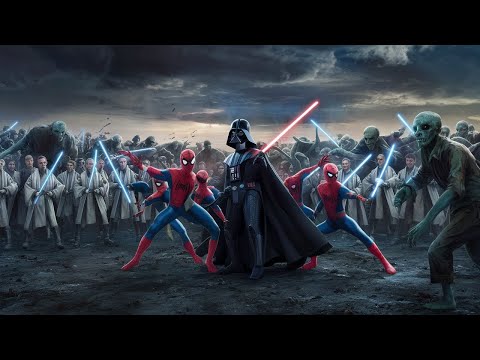 Trench Warfare Mayhem: Star Wars Jedi & Spidermen vs Massive Zombie | Battle Simulator 2 | UEBS 2