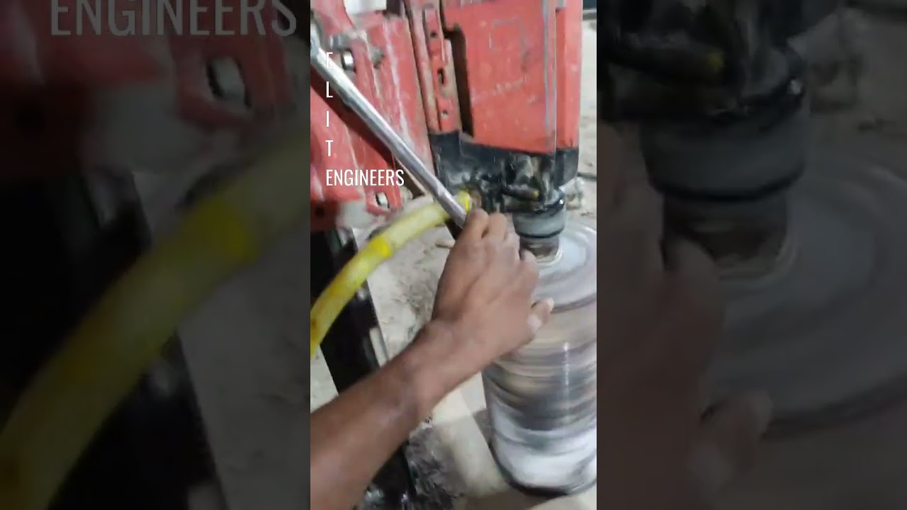 Core cutting work on concrete slab using Hilti diamond core cutting machine #work #hilti #india