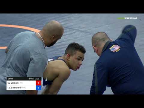 2018 Marine Corps US Open/UWW Junior Freestyle 61 Semis - Austin Gomez (C-RTC) Vs. Joshua Saunders