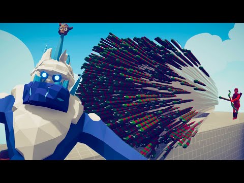 ICE GOLEM vs 3x EVERY GOD | TABS Totally Accurate Battle Simulator