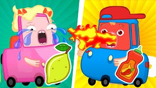 Adivinhe o sabor com a Família Wheelzy! Desenhos animados de carros em português