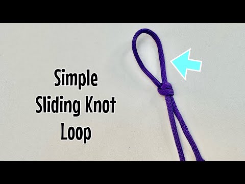 How to tie a sliding knot with a loop - simple adjustable knot