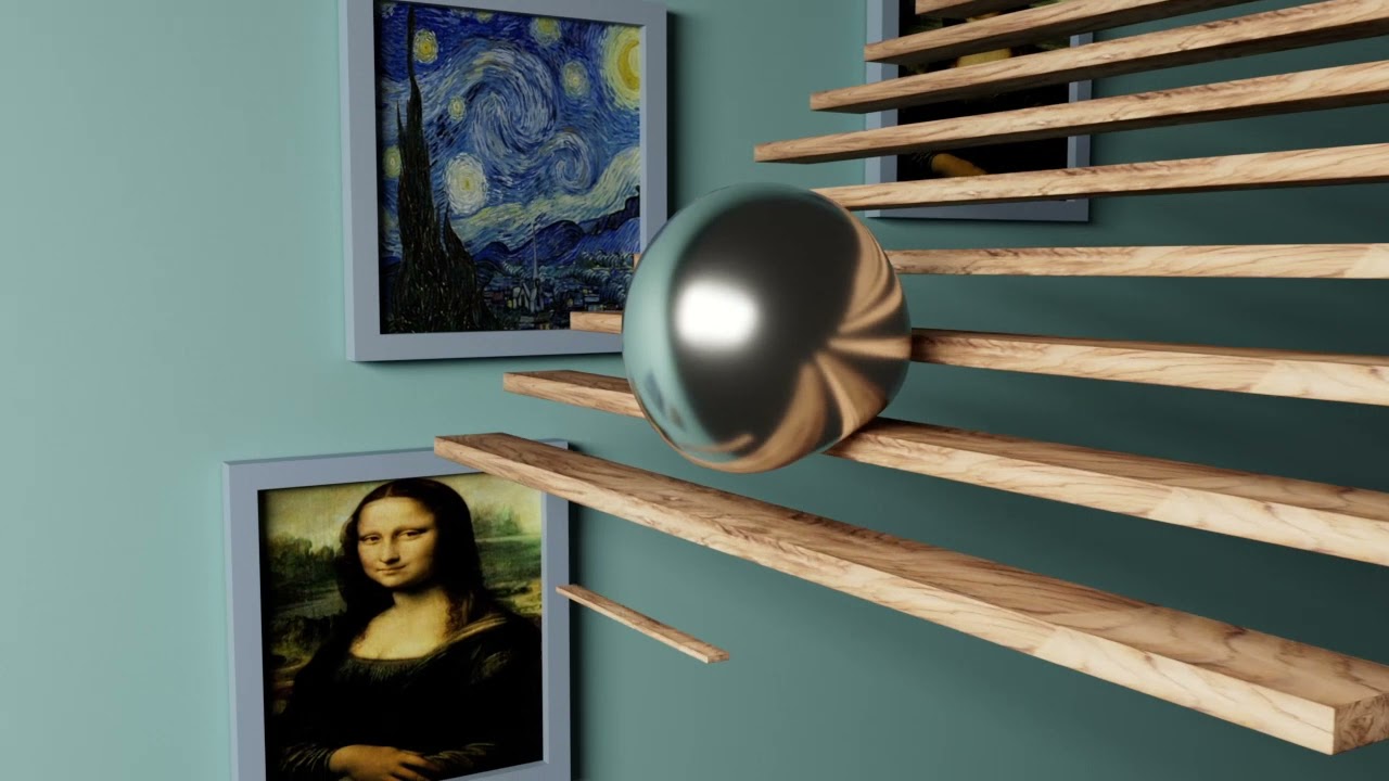 Metal ball loop animation art soft body  in cinema 4d