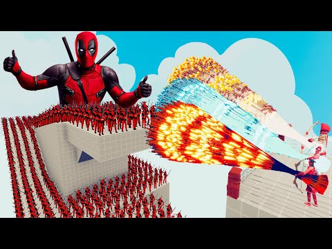 100x DEADPOOL + 2x GIANT vs 3x EVERY GOD - Totally Accurate Battle Simulator TABS