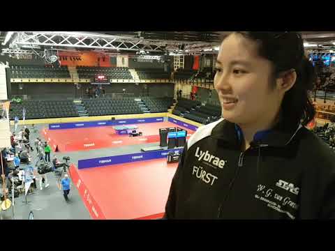 NK 2020 winnares Shuo Han Men aan het woord