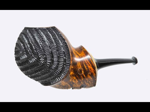 Ping Zhan Rustic Apple Reverse Calabash Smoking Pipe On PIPEHUB.COM