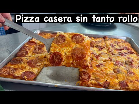 COMO HACER PIZZA CASERA FÀCIL SIN TANTO ROLLO