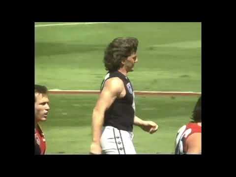 Fraser Murphy with a classical bump and goal in 1990 AFL Reserves Grand Final