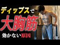 ディップスで大胸筋に効かない原因とその解決策を解説。かっこいい大胸筋を作る!