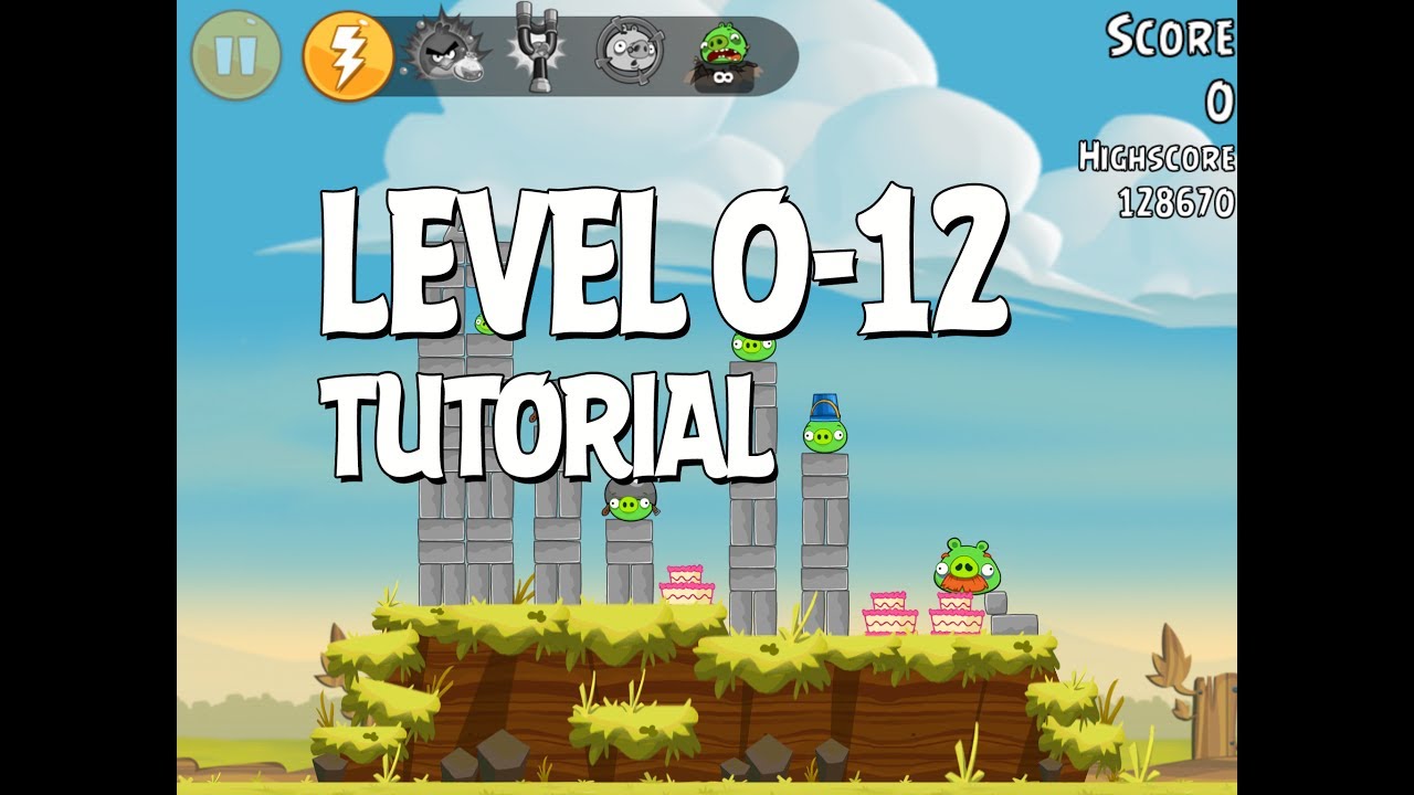 Angry Birds Tutorial Level 0-12 Walkthrough 3 Star