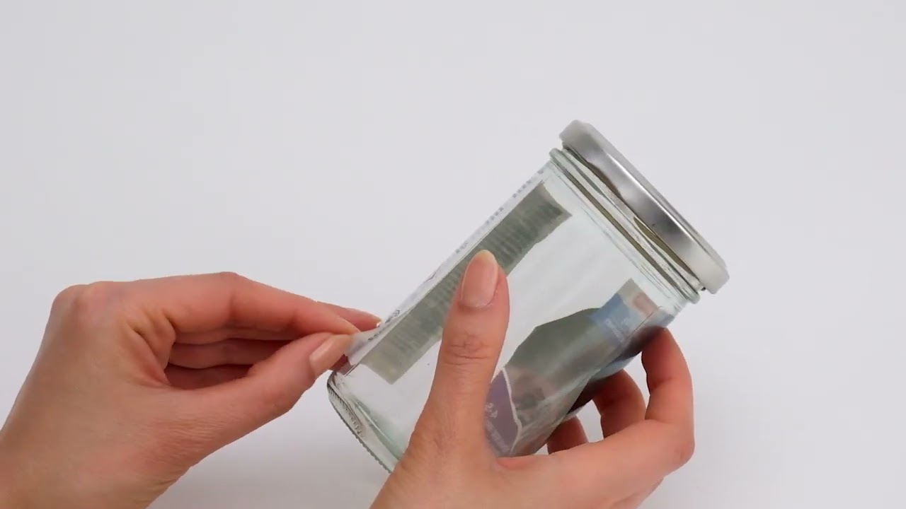Clear wrap label with peel and reveal reverse