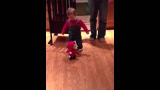 MacGregor Linus does the CHARLIE BROWN!  Right foot lets stomp, left foot lets stomp.