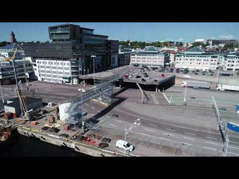 Helsingborg Ferry Terminal Pedestrian Bridge: Drone Footage