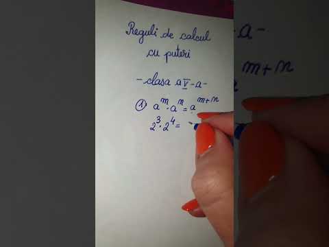 Reguli de calcul cu puteri , clasa a v a
