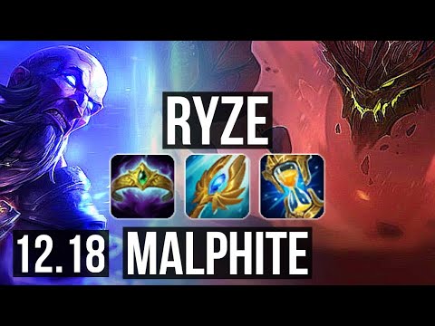 RYZE vs MALPHITE (TOP) | 9/3/12, 400+ games, Godlike | EUW Diamond | 12.18