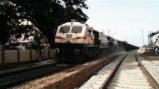 preview picture of video 'Woman In Nighty Doing a KICK Stunt infront of a Freight Train'