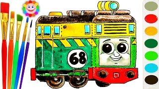Thomas And Friends Coloring Page  ♦ How to Draw Diesel Philip  ♦  Learn Colors Video For Kids