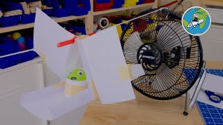 DIY Fan Powered Zipline Carrier: Kids, make your own zipline to carry your favorite toy!