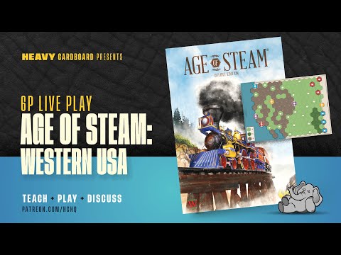 Age of Steam: Western USA map - 6p Teaching, Play-through, & Round table by Heavy Cardboard
