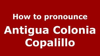 How to pronounce Antigua Colonia Copalillo