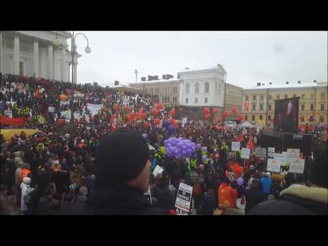 Finnish workers strike (Feb 2. 2018) Video