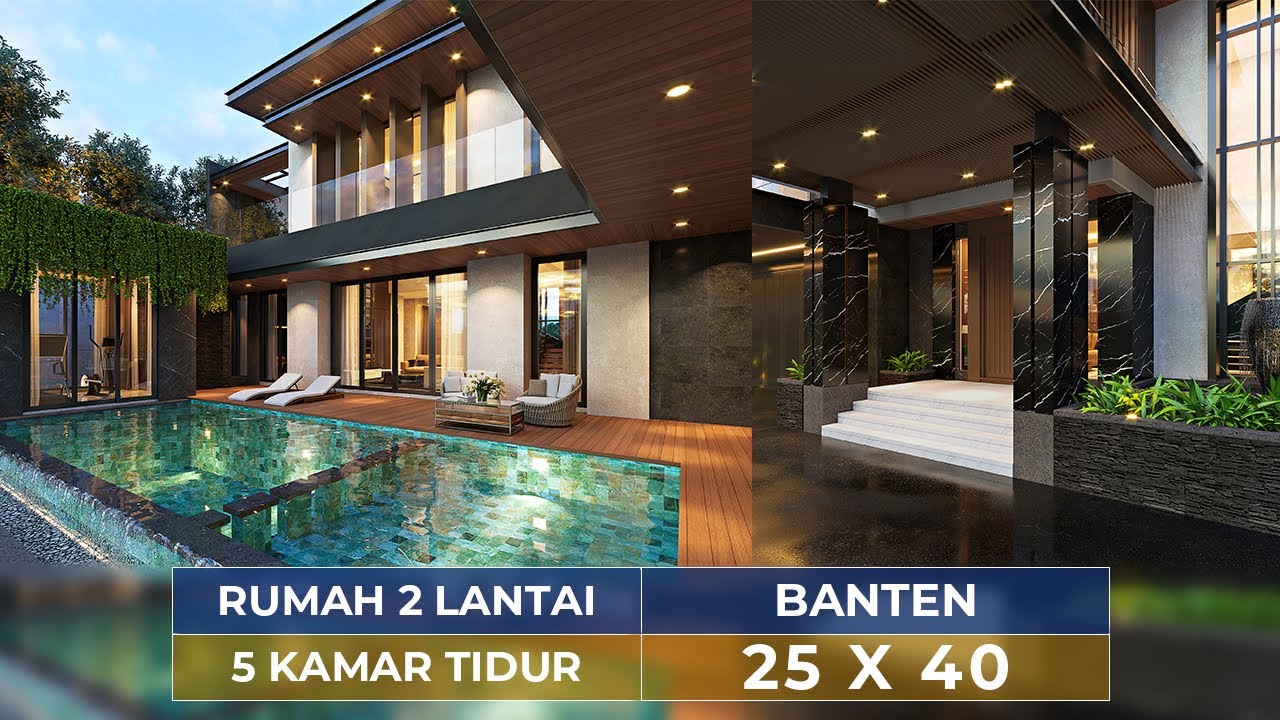 Video 3D Desain Rumah Modern Industrial 2 Lantai Bapak FCR 1369 - Banten