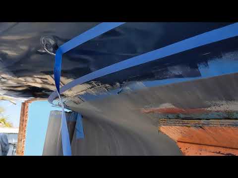 Starting to tape the boot stripe