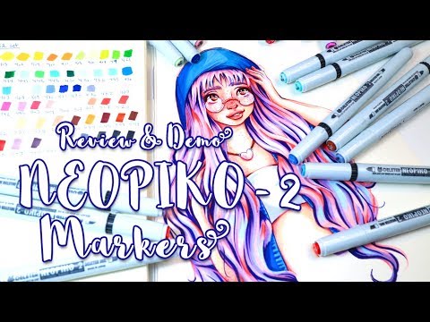 NEOPIKO-2 BRUSH MARKERS - Review & Demo! - MissKerrieJ -