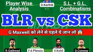 BLR vs CSK Fantasy Team Prediction|RCB vs CSK IPL T20 04 May |BLR vs CSK Today Match Prediction