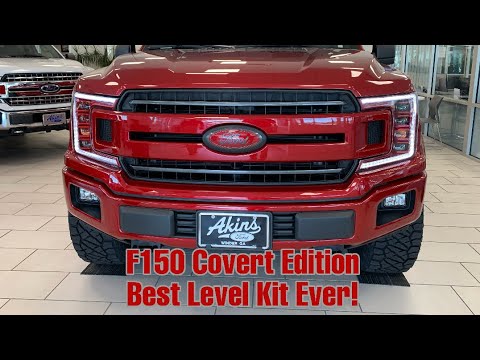 Rapid Red Ford F150 Custom Covert Edition Truck 2020 Icon Suspension on 34s