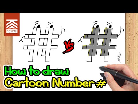 How to Draw Cartoon Hashtag | Easy - Step by Step Digital Art