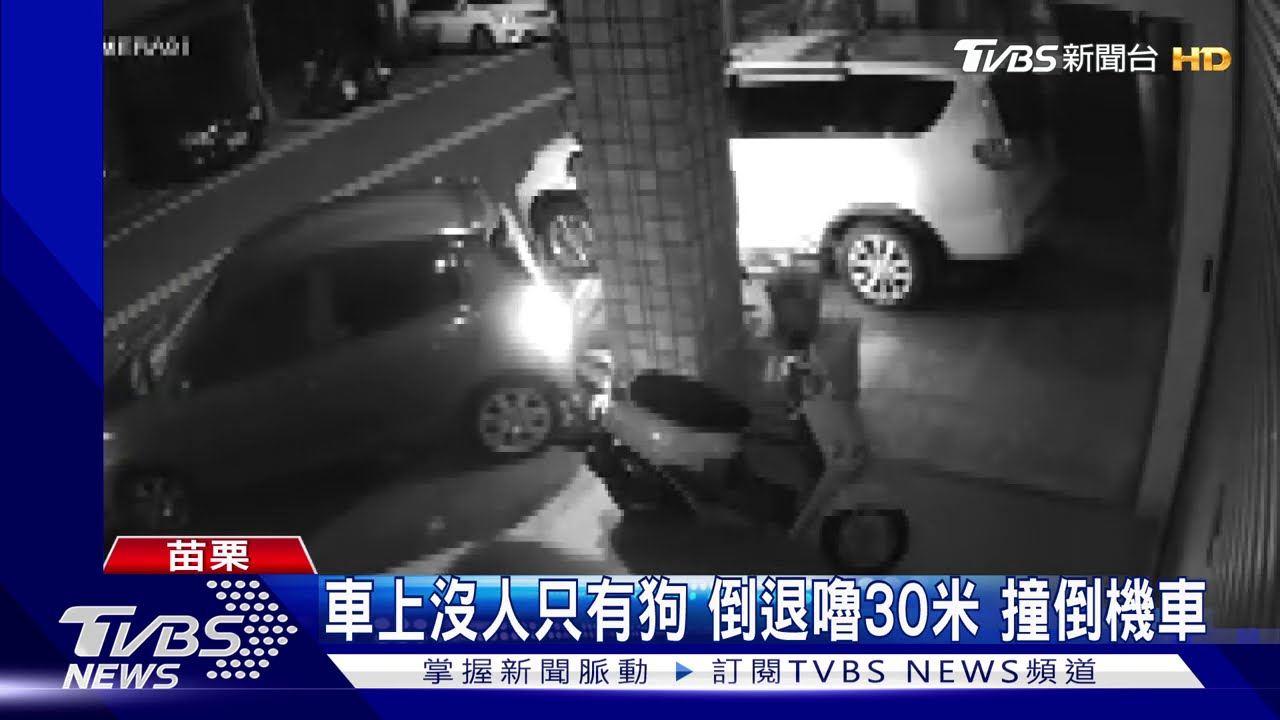 車上沒人只有狗 倒退嚕30米撞倒機車