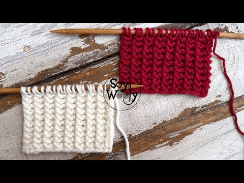 Punto Reversible Sin Revés tejido en dos agujas (2 vueltas) - Inglés y Continental - Soy Woolly
