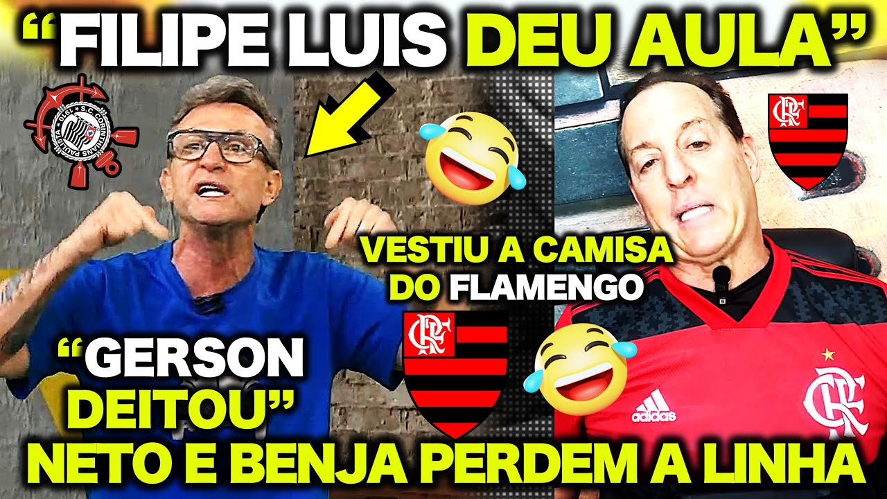 NETO PERDE a LINHA e BENJA VESTE A CAMISA DO FLAMENGO após o CORINTHIANS SER ELIMINADO pelo MENGÃO