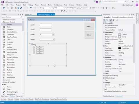 Visual Basic Tutorial 4 Form Layout