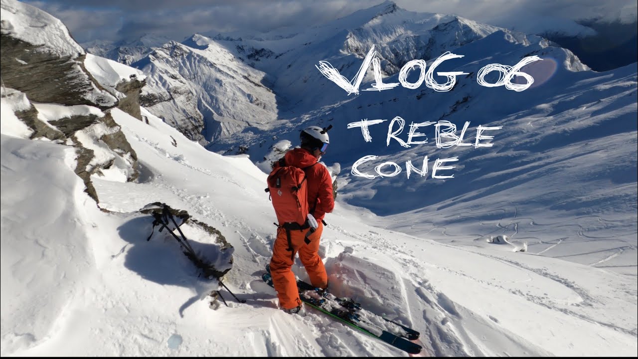 An adventurer experiences skiing at Treble Cone Ski Area.