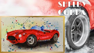 Pintando um Shelby Cobra em Aquarela