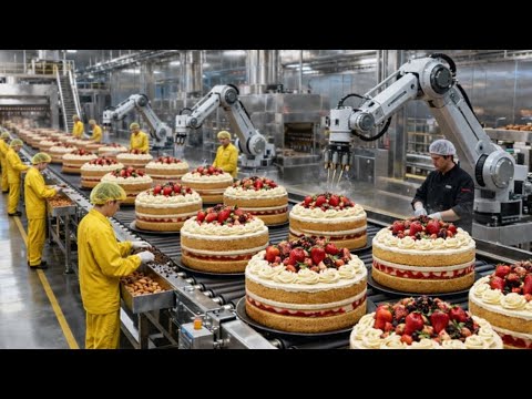 World Famous CAKE Making Process In Big Factory