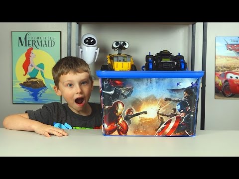 HUGE Avengers Captain America Surprise Toy Box Yo-Kai Watch Toy Cars Spiderman Toys Kinder Playtime Video