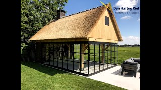 Eikenhouten tuinkamer in Stolwijk | Den Hartog Riet, Hout en Schoorstenen