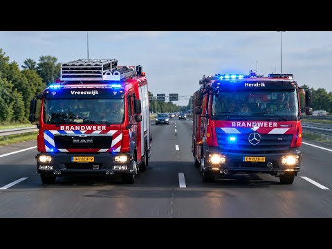 [Ramt Verkeersbord] Verschillende Brandweerwagens met spoed onderweg in Amsterdam en Amstelveen
