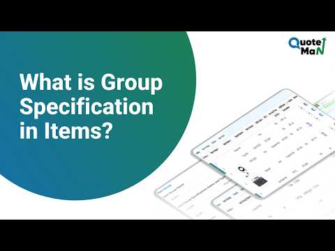 What is Group Specification in Items?