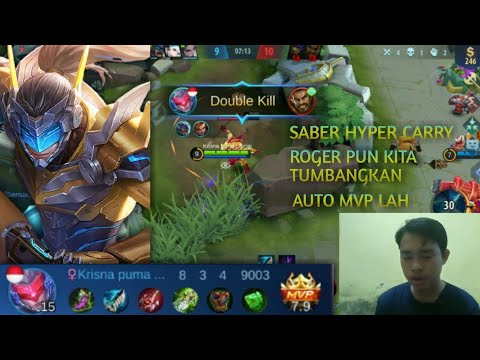 saber hyper carry || Roger pun kita tumbangkan || saber 2021 gameplay || otw top lokal saber ||