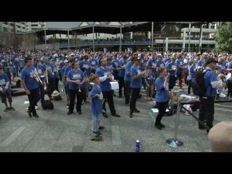 QMF 2013 - Largest Trumpet Ensemble, King George Square, Brisbane