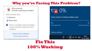 Red..X..Showing in Battery Icon || Consider Changing Your Battery || Problem Solved || 100% Fixed
