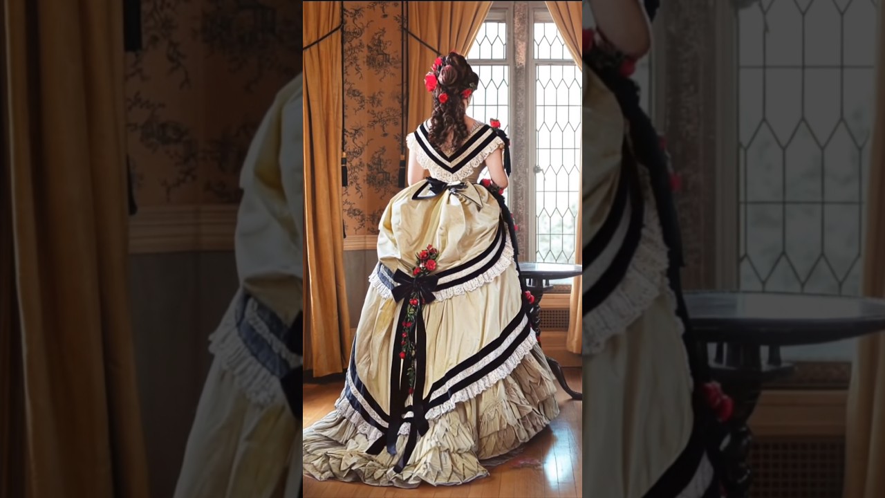 Victorian ball dress Transformation! Bustle era fashion brought to life! #victorian #bustle